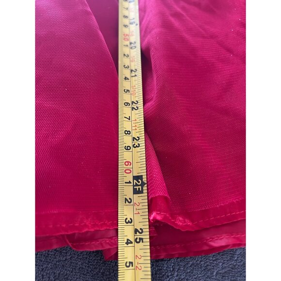 Red Girls Sleeveless Dress With Rosette & Sequin Details Tulle Skirt Back Zip Si - Picture 5 of 10